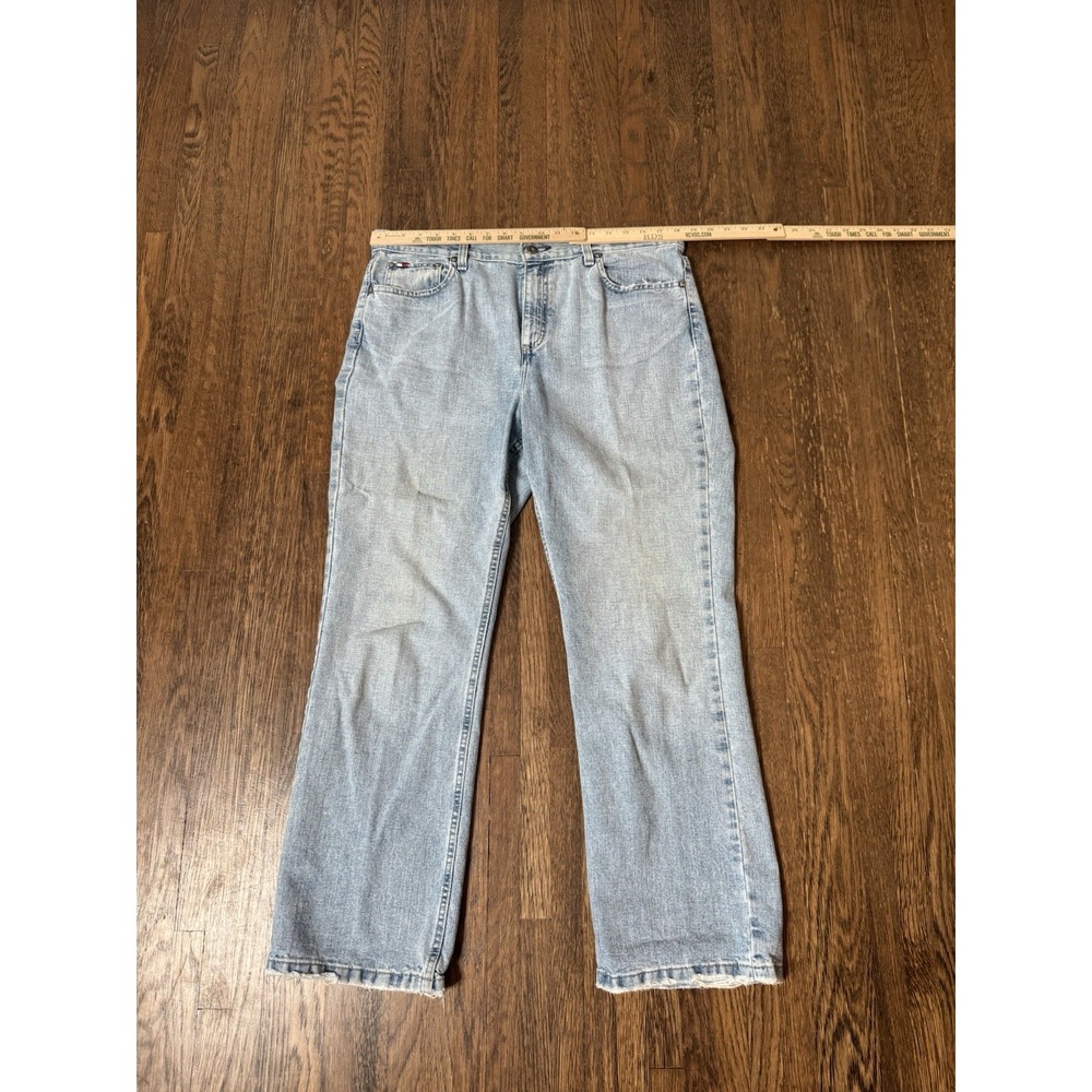 Vintage Tommy Hilfiger Classic Bootcut Jeans Light Wash Embroidered Stars 37X32